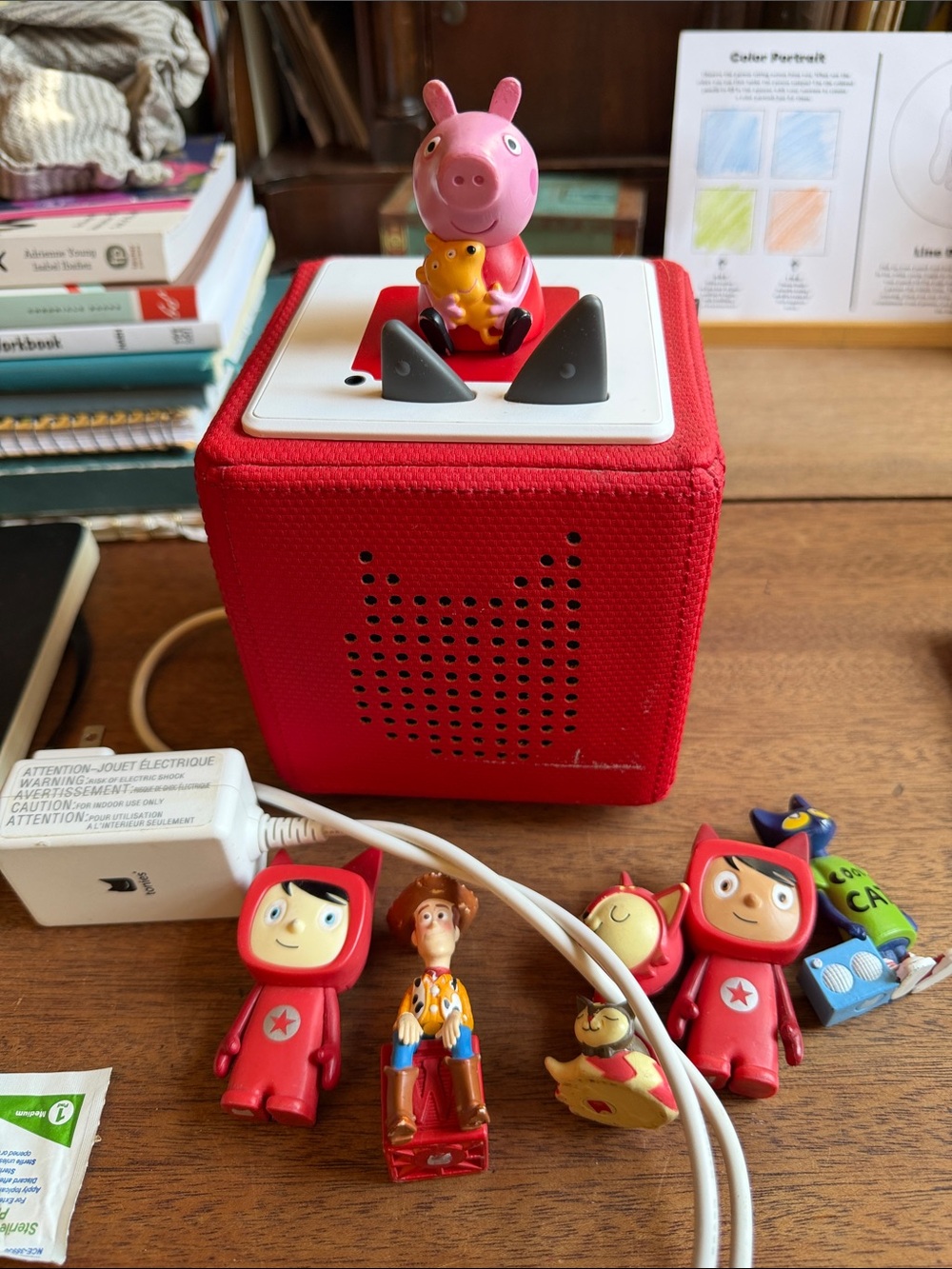 Red Toniebox Speaker with Peppa Pig Figure